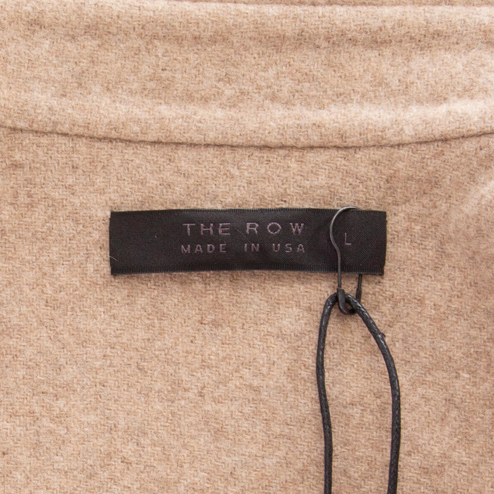 THE ROW beige cashmere SINGE BREASTED Coat Jacket L For Sale 1