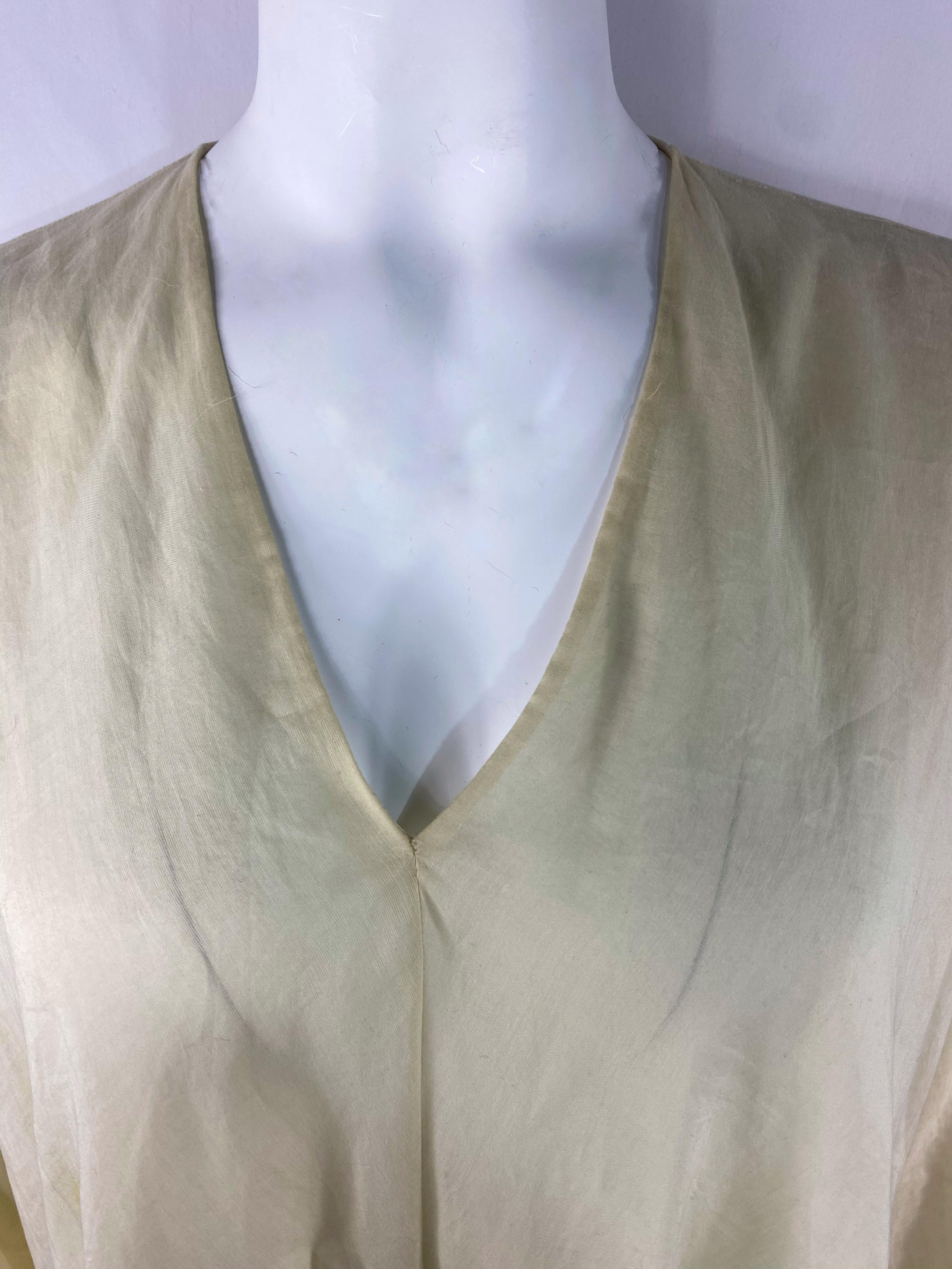 The Row Beige Cotton Blouse Top, Size XS For Sale 2