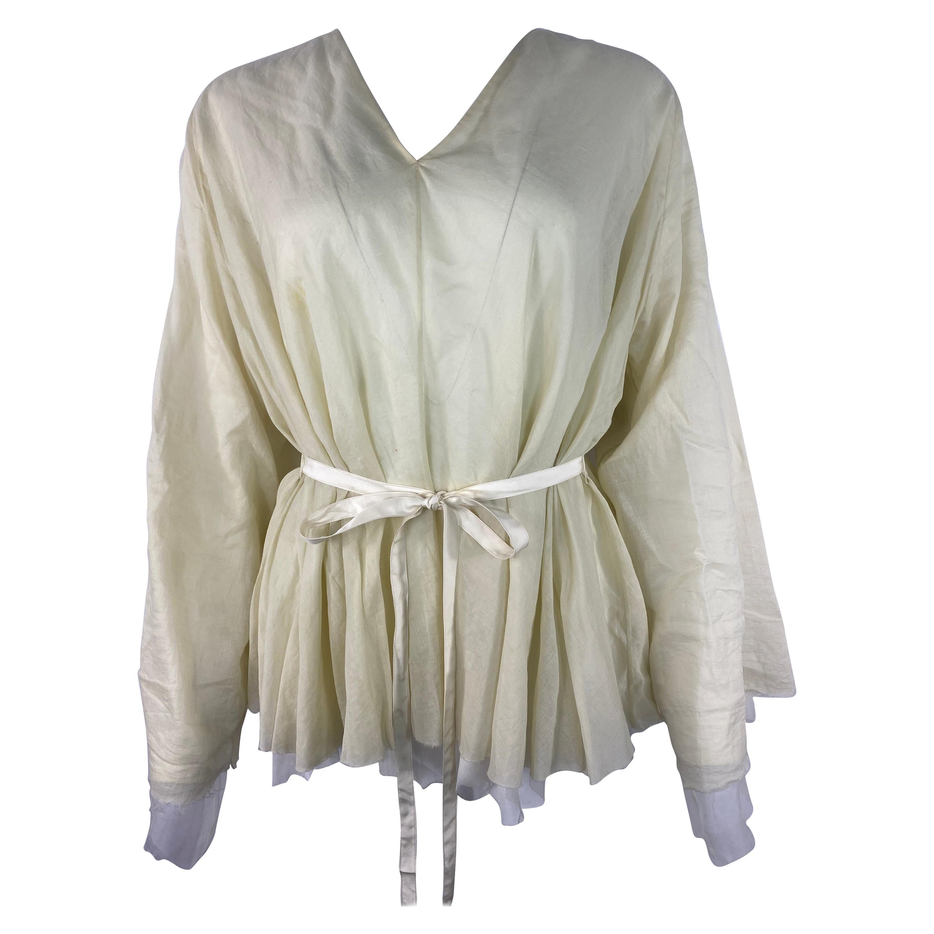 The Row Beige Cotton Blouse Top, Size XS For Sale