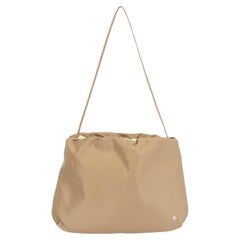 THE ROW beige & ivory nylon XL BOURSE HOBO Shoulder Bag