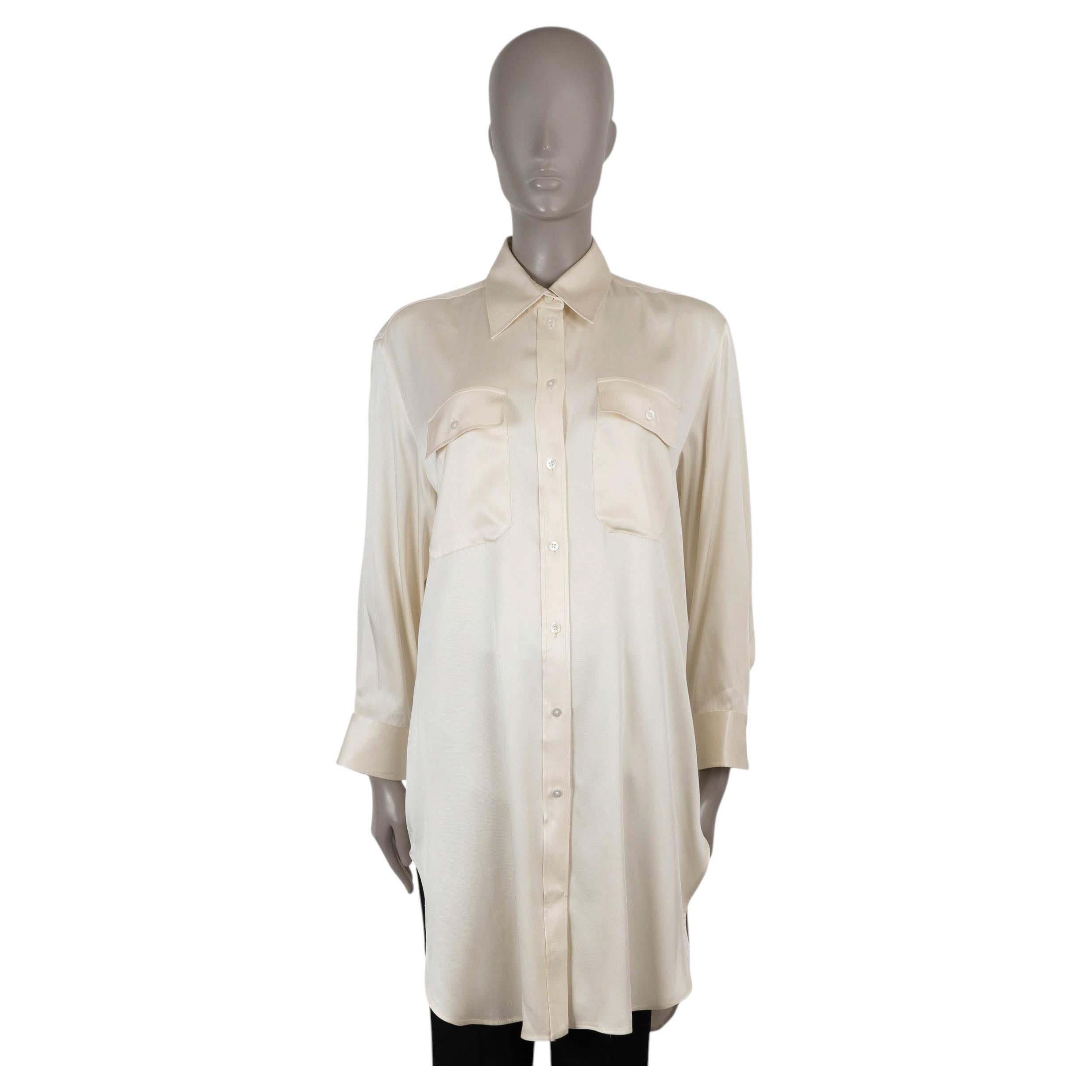 Camisa túnica ESIKA SATIN de seda beige de The Row, talla M