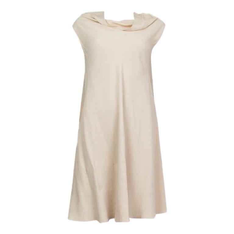 THE ROW beige viscose COWL NECK TENT Dress M For Sale