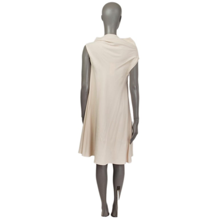 THE ROW beige viscose COWL NECK TENT Dress S For Sale at 1stDibs