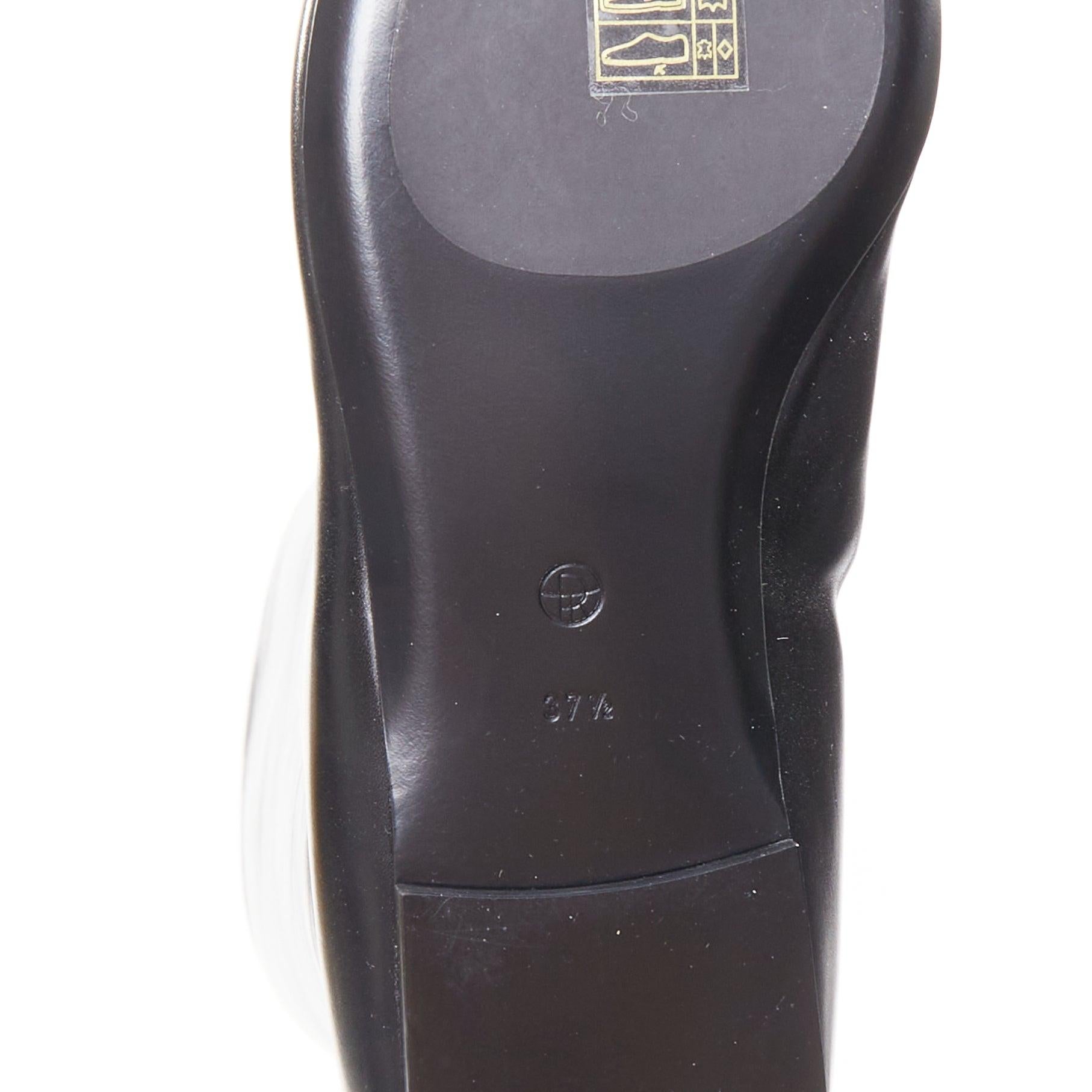 THE ROW Bette schwarzes Leder quadratische Zehen kniehohe flache Stiefel EU37.5 im Angebot 4