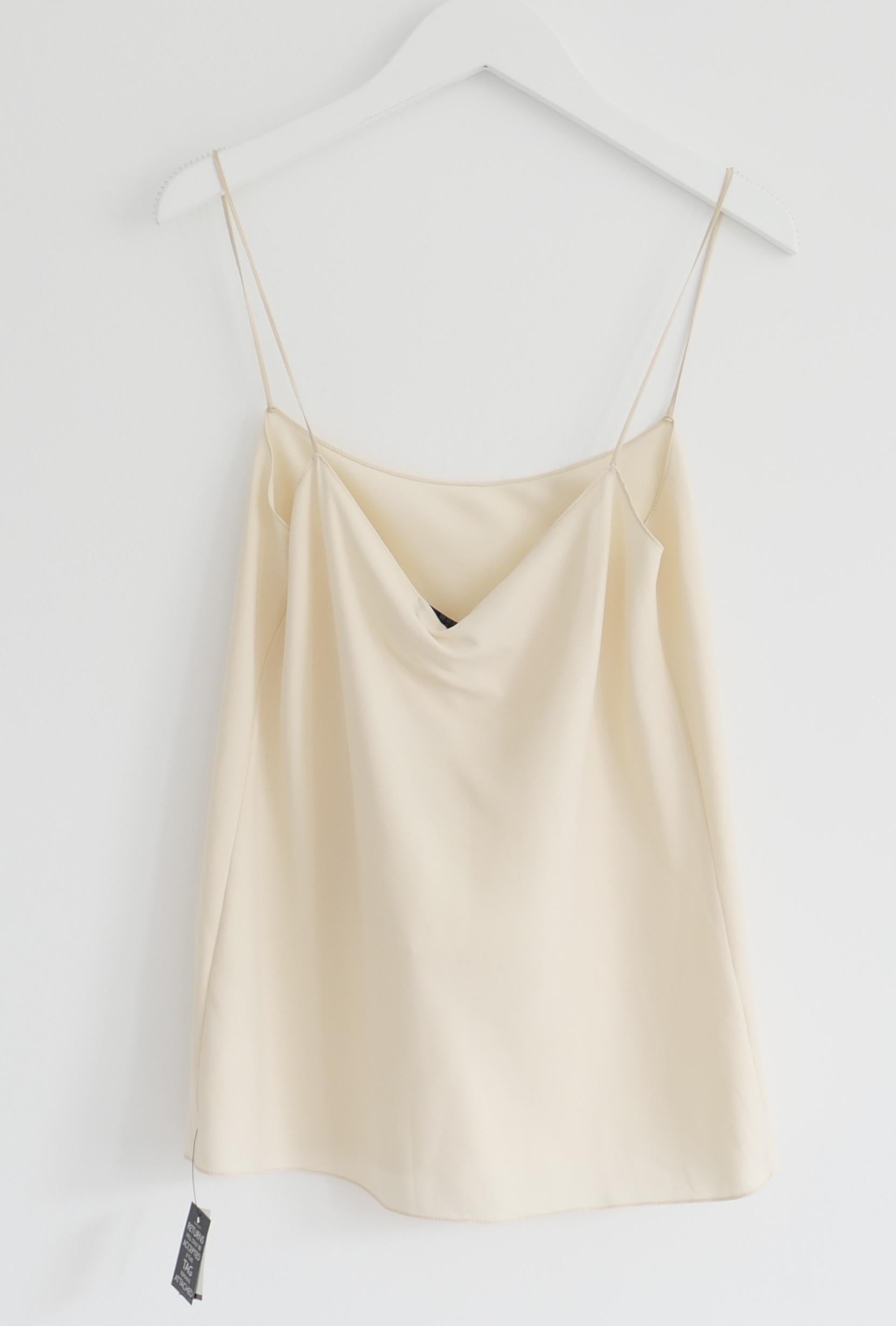 Beige The Row Biggins Cream Silk Camisole Vest Top For Sale