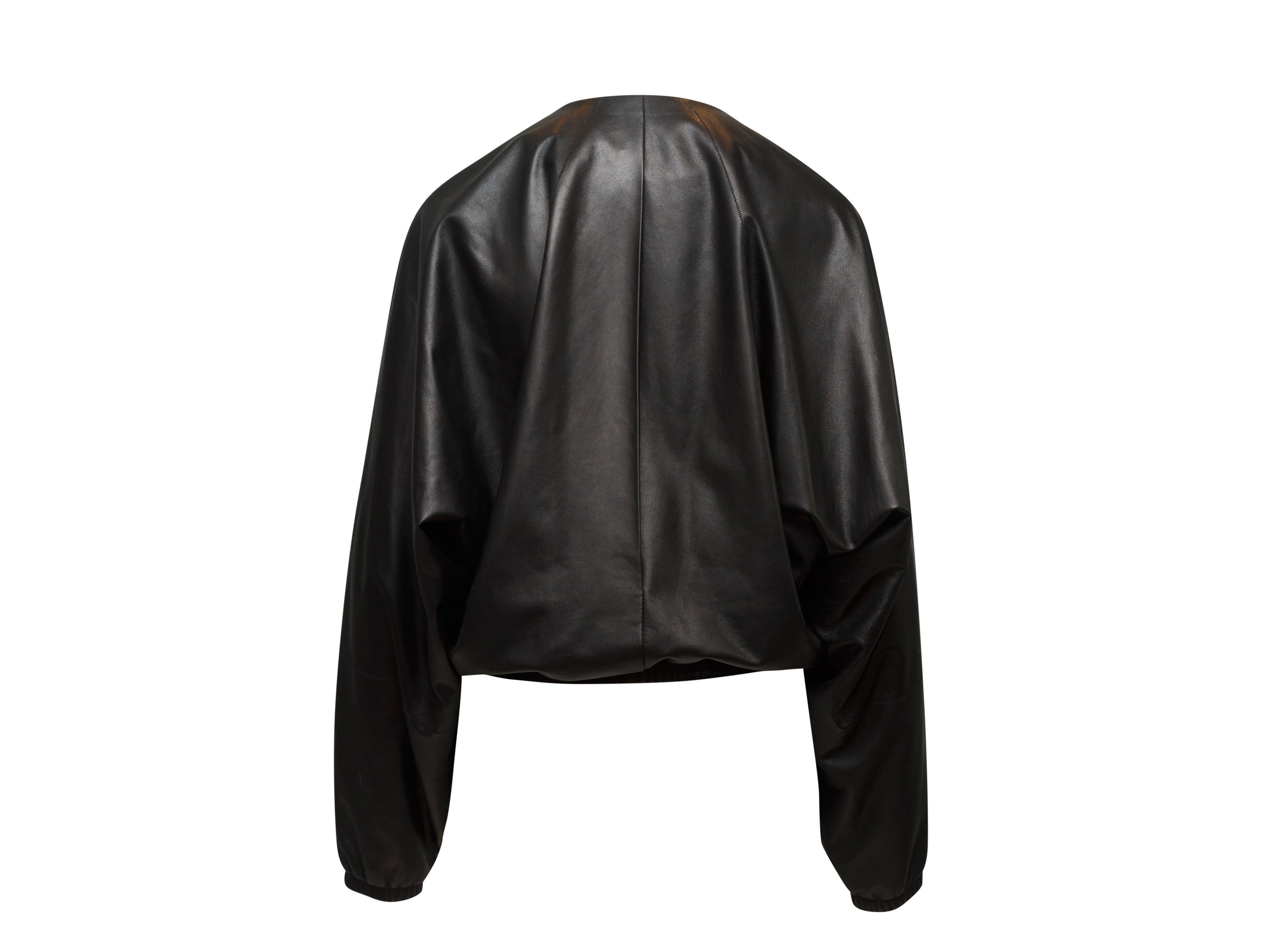 The Row Black Batwing Leather Jacket In Good Condition In New York, NY