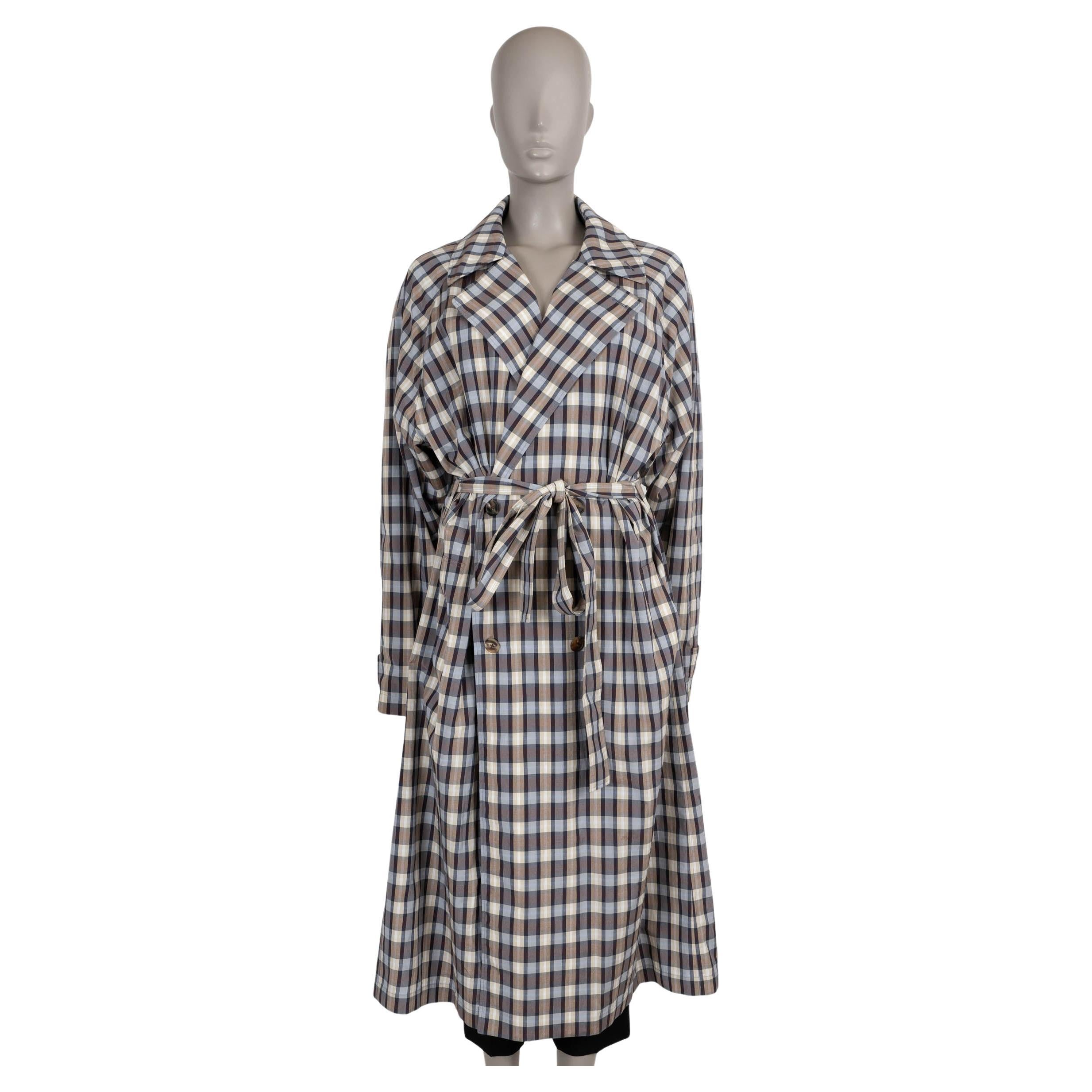 THE ROW black & beige silk blend 2025 DELANCY OVERSIZED TRENCH Coat Jacket 36 en venta