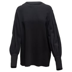 The Row Black Bishop Sleeve Top