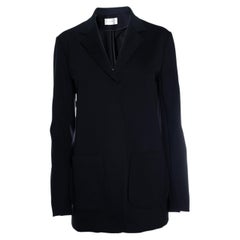 The Row, black blazer jacket with slide closure