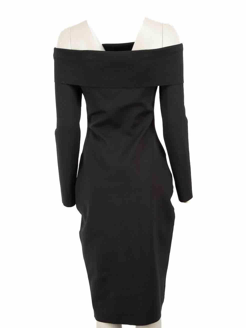 The Row Black Bodycon Off-Shoulder Dress Size M In Excellent Condition For Sale In London, GB