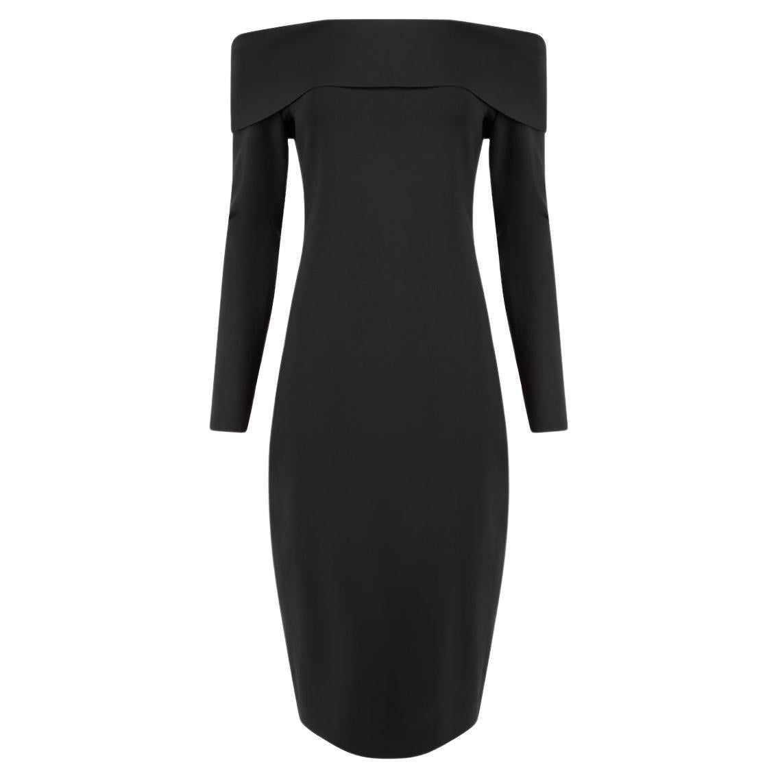 The Row Black Bodycon Off-Shoulder Dress Size M For Sale