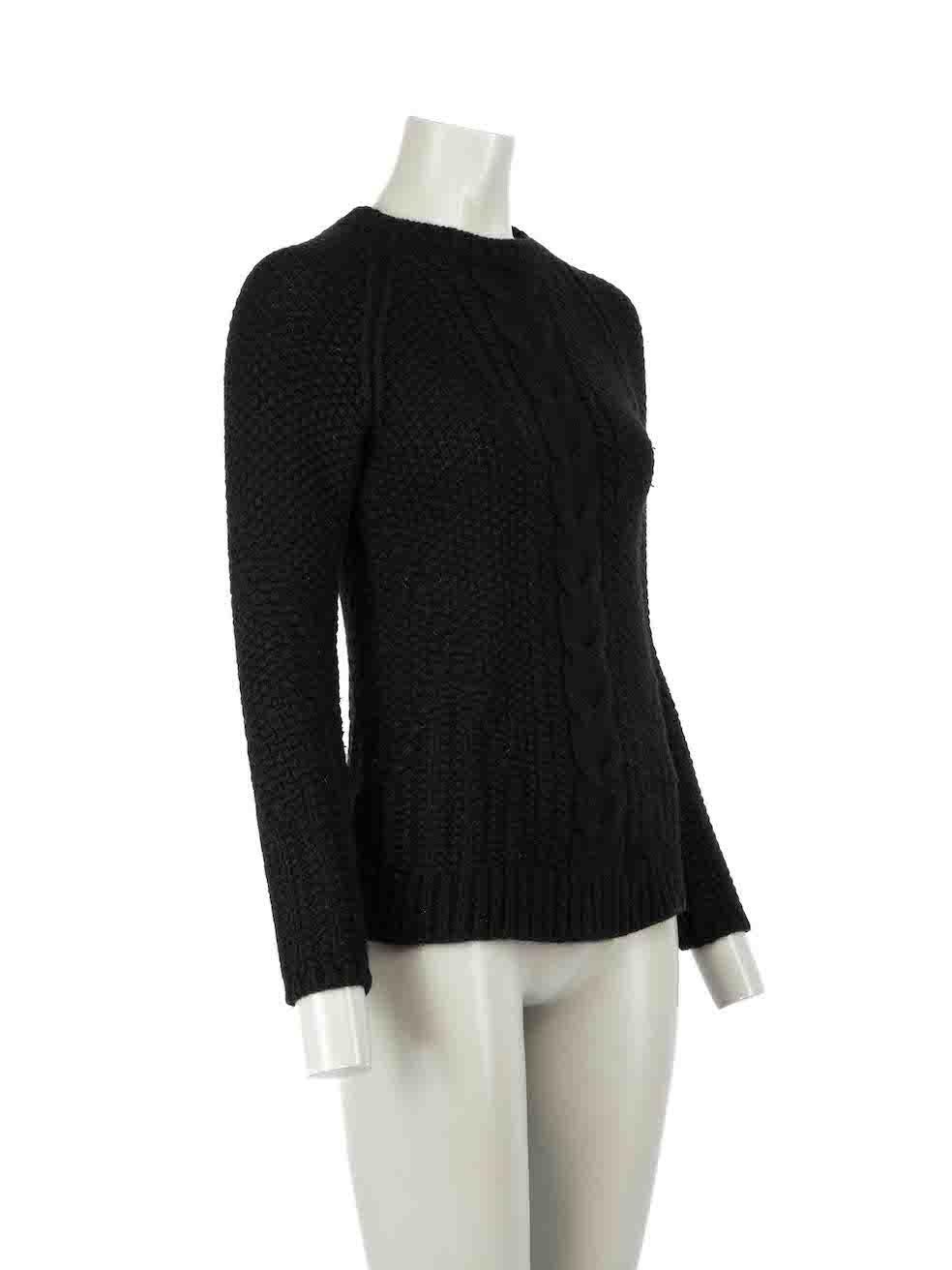 CONDITION is Good. Minor wear to knitwear is evident. Light wear to the knit surface where noticeable pilling can be seen throughout on this used The Row designer resale item.
 
 Details
 Black Cable Knit Wool Jumper
 Regular fit
 Heavy weight
