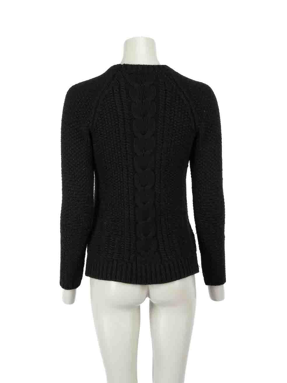 The Row Black Cable Knit Wool Jumper Size XS In Good Condition For Sale In London, GB