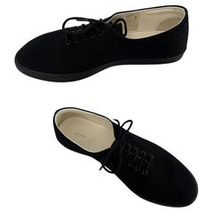 The Row Schwarzes Segeltuch Weißes Leder gefüttert Schnürsenkel Sneakers 37
