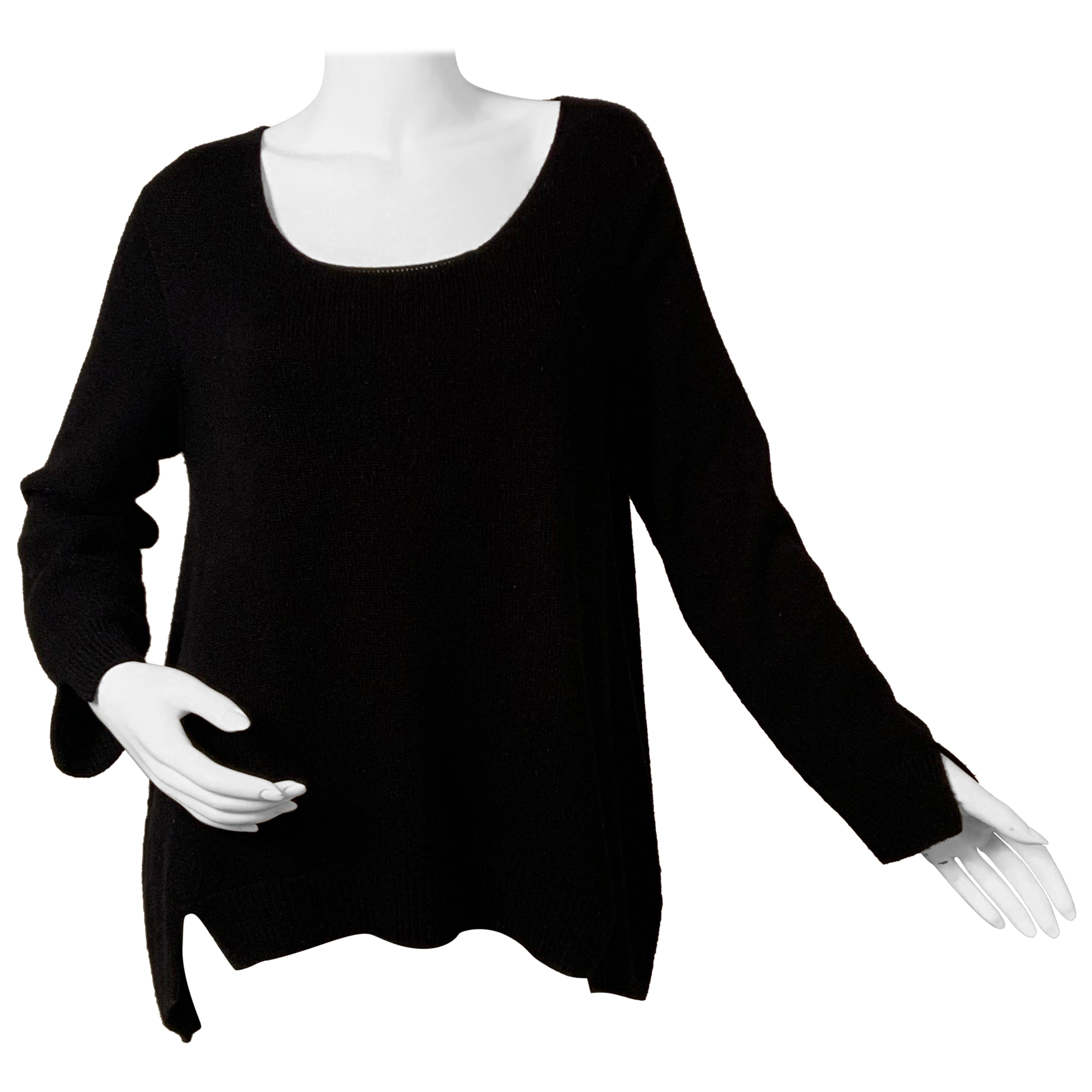 The Row Black Cashmere Pullover Sweater For Sale