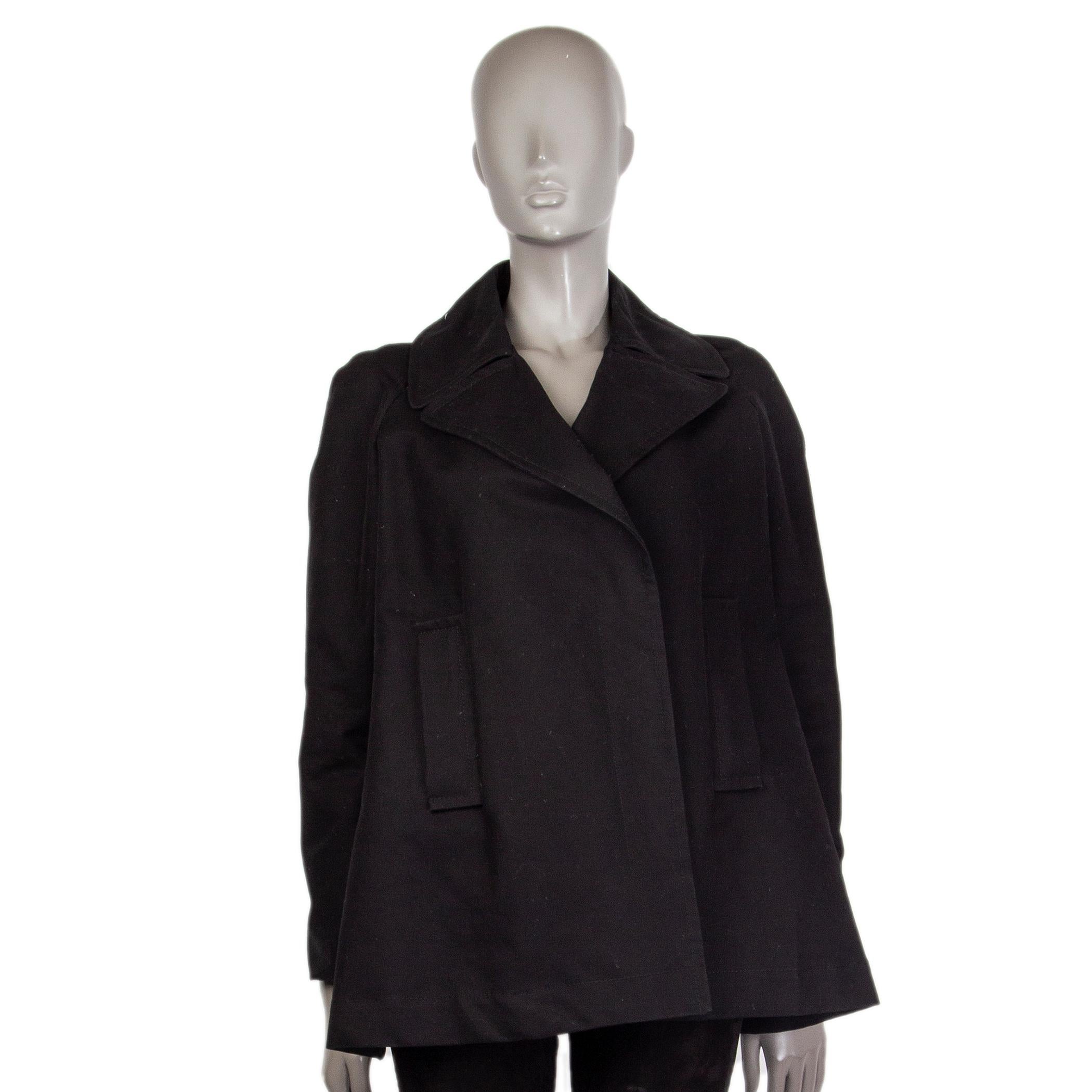 THE ROW black cotton DOUBLE BREASTED GABERDINE Jacket 0 XXS In Excellent Condition For Sale In Zürich, CH