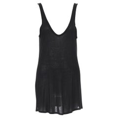 THE ROW black cotton jersey scoop neck dipped back tunic tank top XS