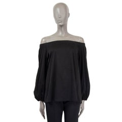 THE ROW coton noir PEPPER OFF SHOULDER Chemisier Shirt S