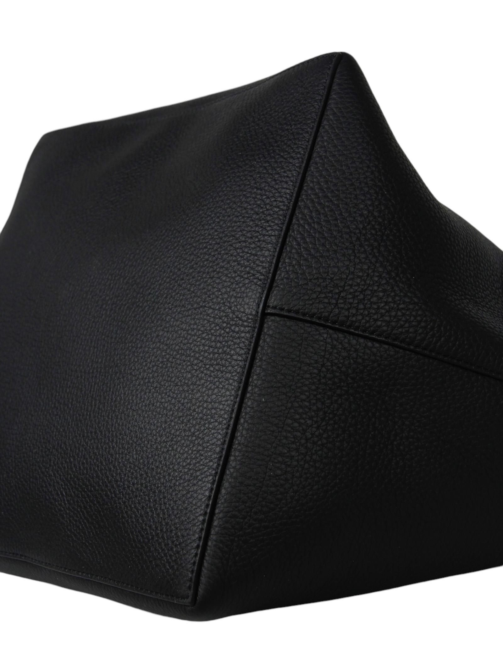 STANDARD A5 TOTE BAG IN BLACK CALFSKIN