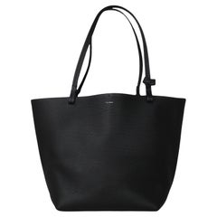 The Row Borsa Park Tote Tre in pelle di vitello a grana nera
