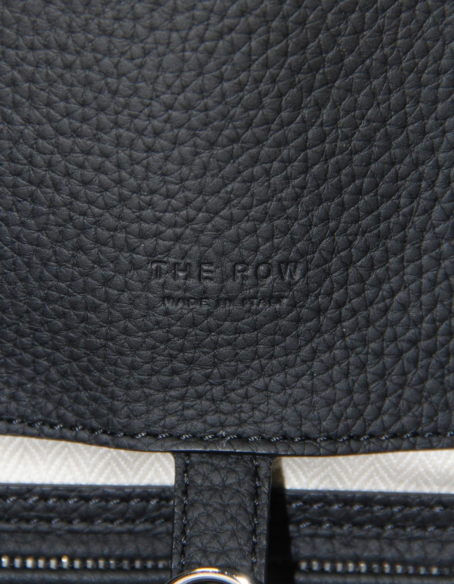 The Row Black Grained Calfskin Leather Soft Margaux 15 Bag 3