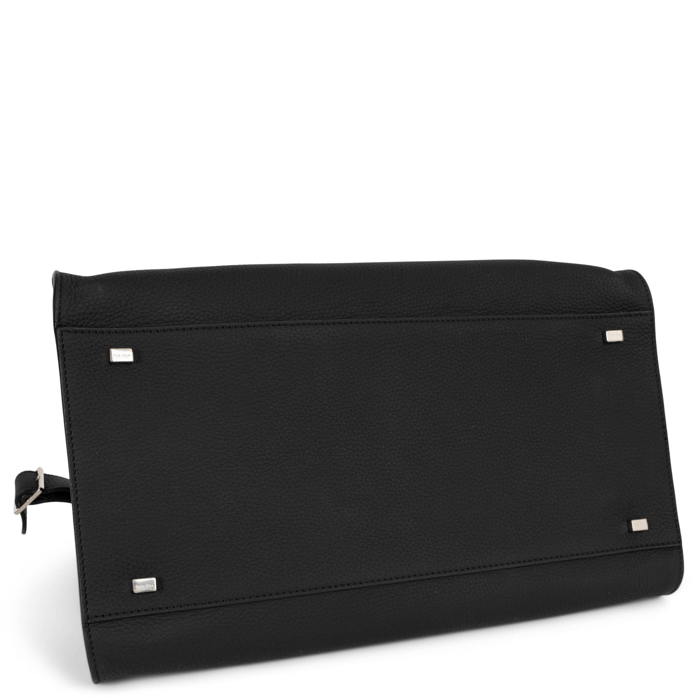 THE ROW black grained leather SOFT MARGAUX 15 Tote Bag For Sale 9