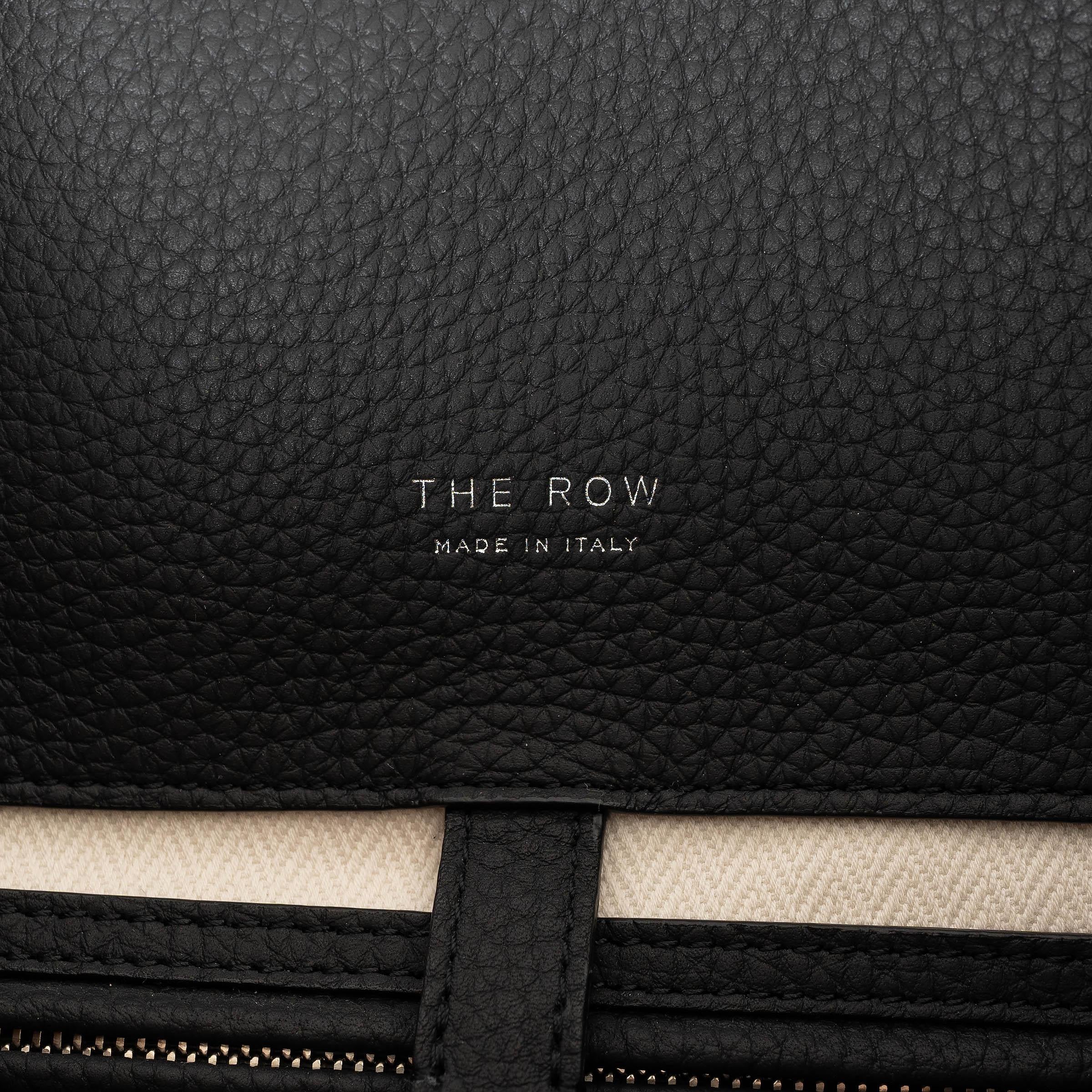 THE ROW black grained leather SOFT MARGAUX 15 Tote Bag For Sale 14