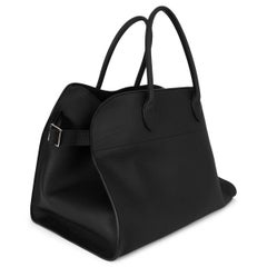 THE ROW black grained leather SOFT MARGAUX 15 Tote Bag