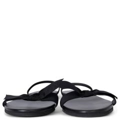 THE ROW noir gros-grain BOW Slinback Flat Sandals Shoes 38 fit 38.5