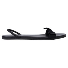 THE ROW negro grosgrain BOW Slinback Sandalias planas Zapatos 38 fit 38.5