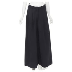 THE ROW black heavyweight crepe pleat front extra wide leg pants US4 S