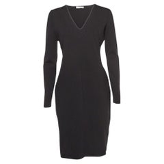 The Row Black Jersey V-Neck Mini Dress L
