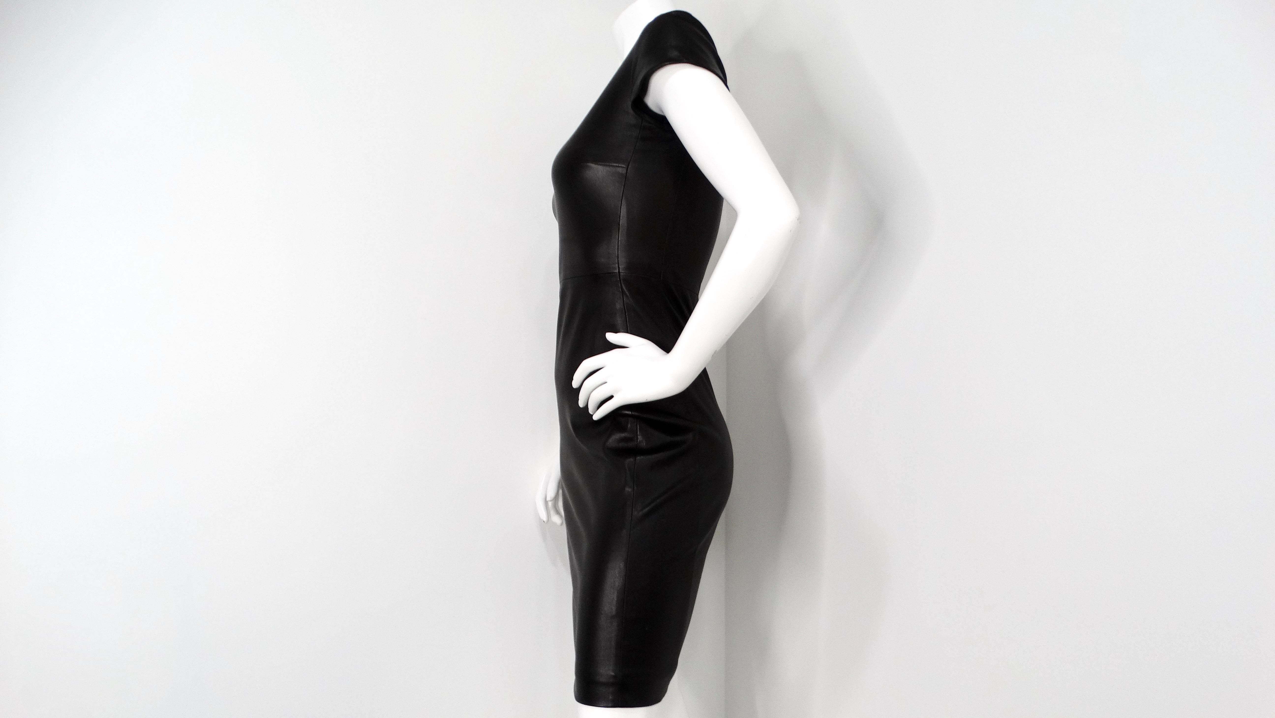 The Row Black Lambskin Leather Mini Dress im Zustand „Gut“ im Angebot in Scottsdale, AZ