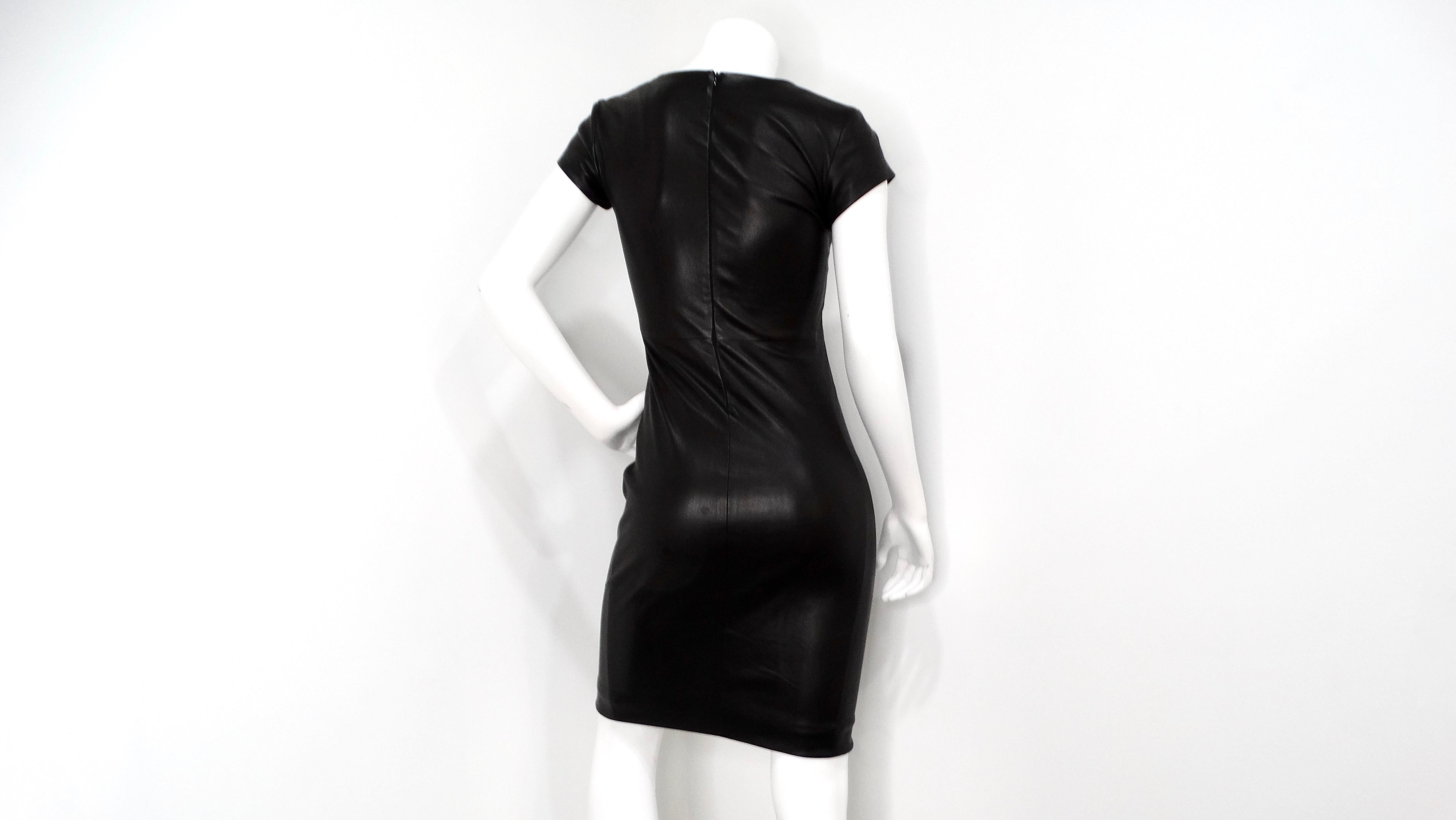The Row Black Lambskin Leather Mini Dress Damen im Angebot