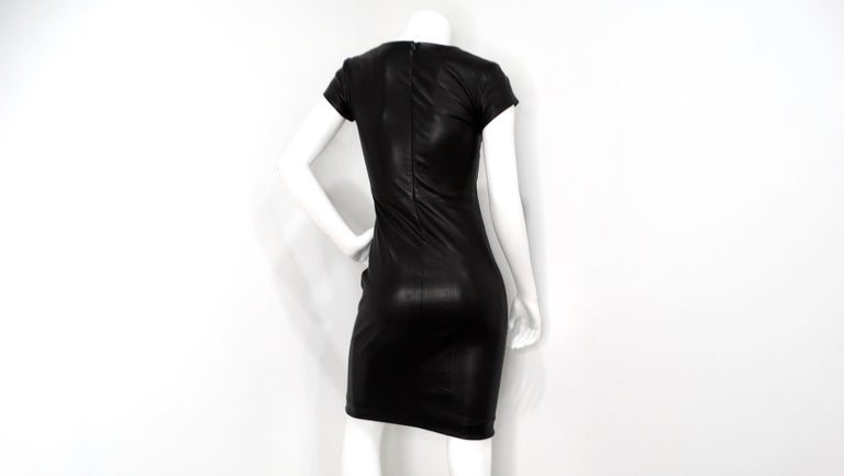 The Row Black Lambskin Leather Mini Dress at 1stDibs
