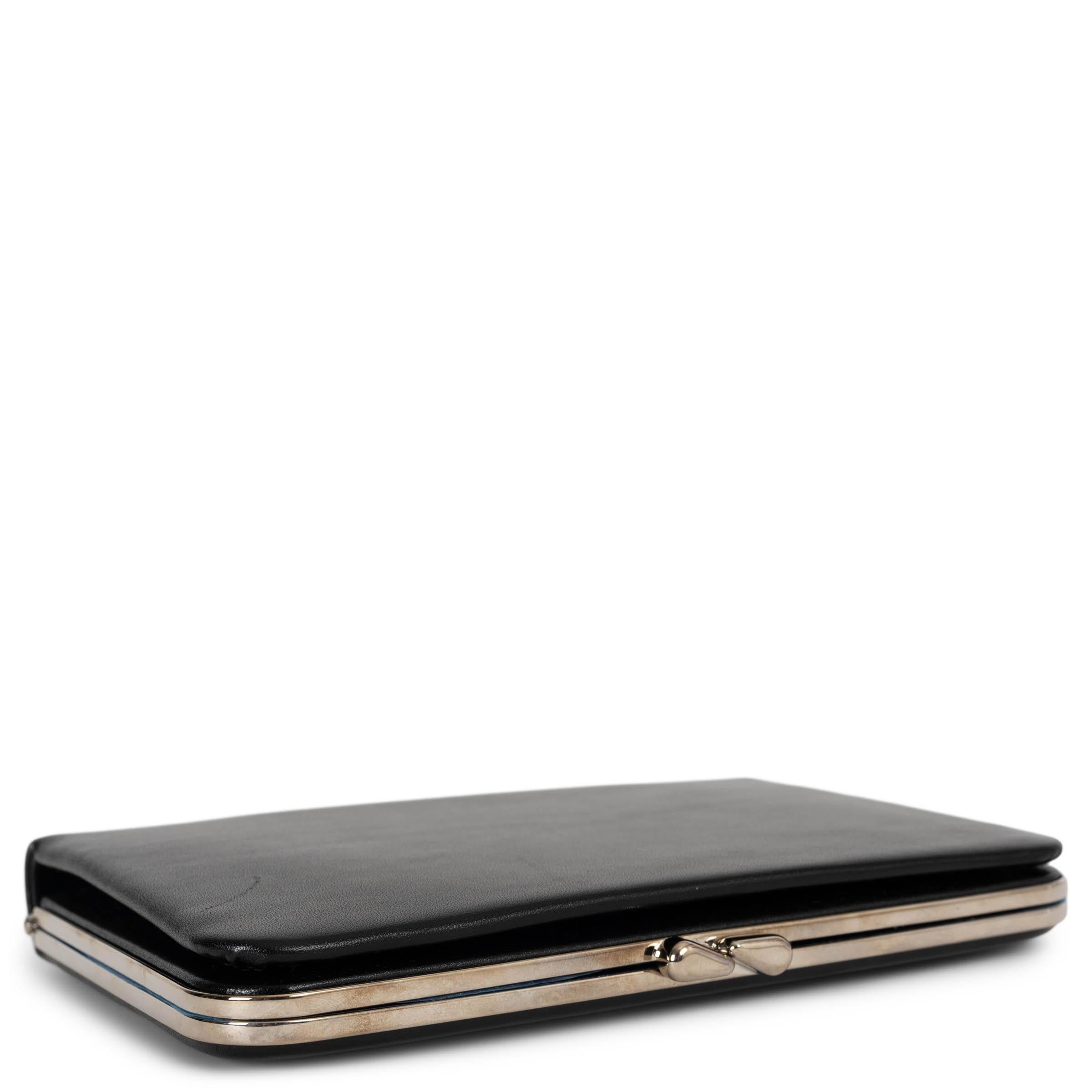 THE ROW black leather 2022 MINAUDIÈRE Clutch Bag In New Condition For Sale In Zürich, CH