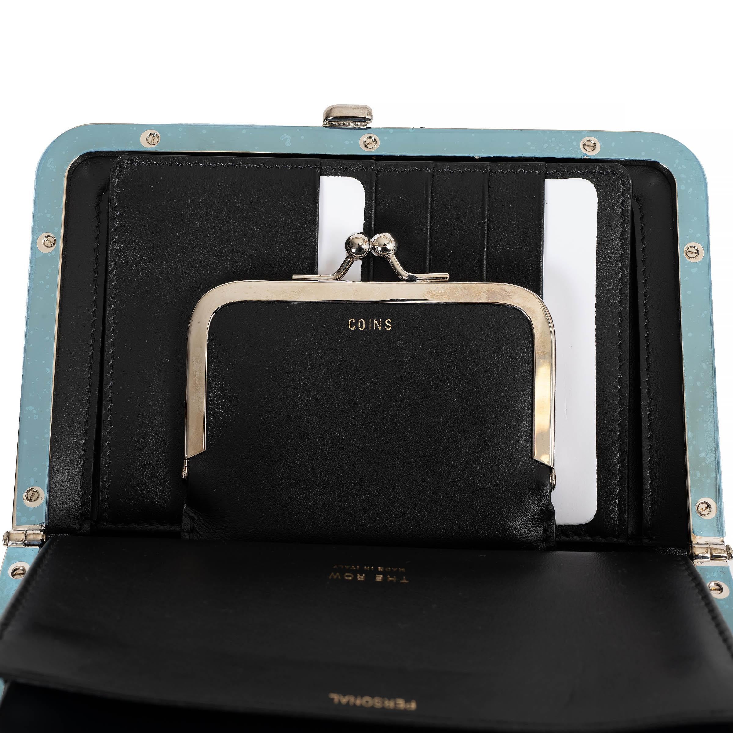 THE ROW black leather 2022 MINAUDIÈRE Clutch Bag For Sale 2