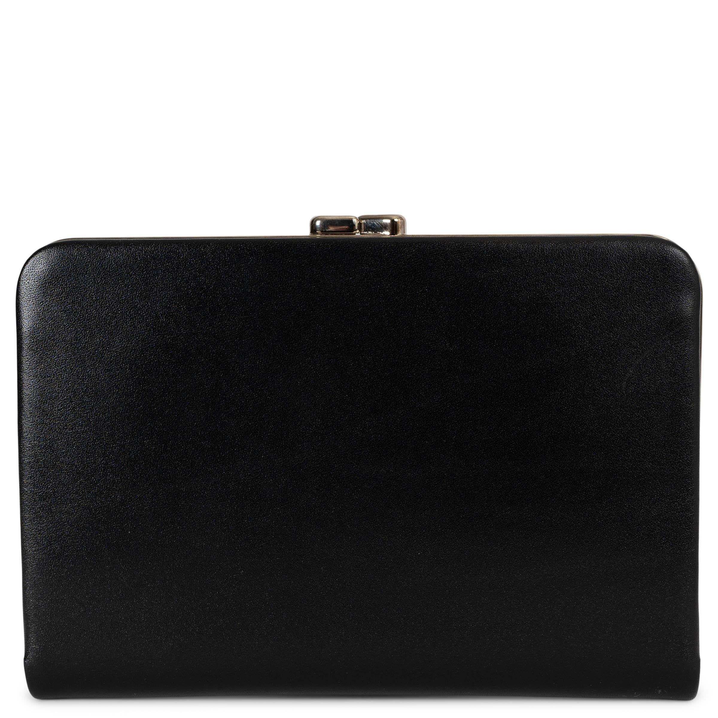 THE ROW black leather 2022 MINAUDIÈRE Clutch Bag For Sale