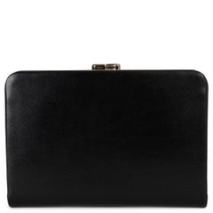 THE ROW schwarze Leder 2022 MINAUDIÈRE Clutch Tasche
