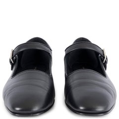 THE ROW black leather AVA MARY JANE Flats Shoes 38