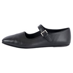 AVA MARY JANE flache Schuhe aus schwarzem Leder 38