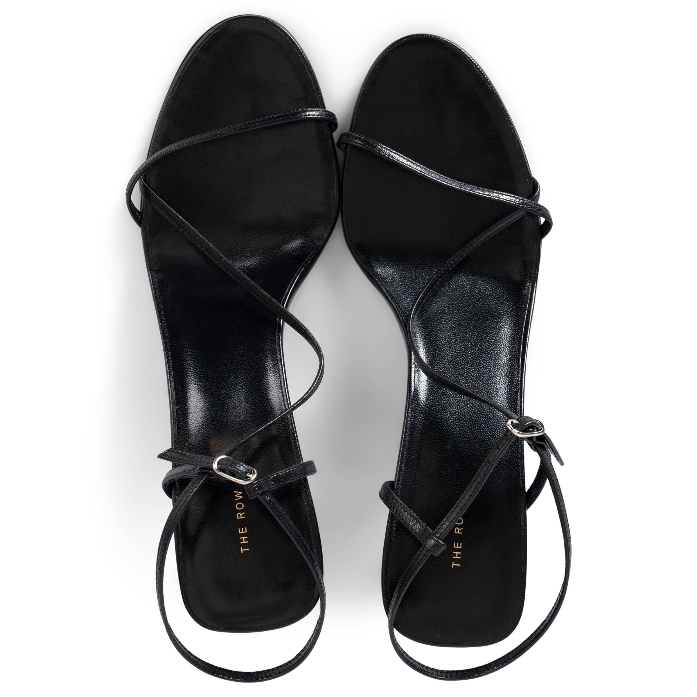 Women's THE ROW black leather BARE Strappy Sandals Shoes 38 For Sale