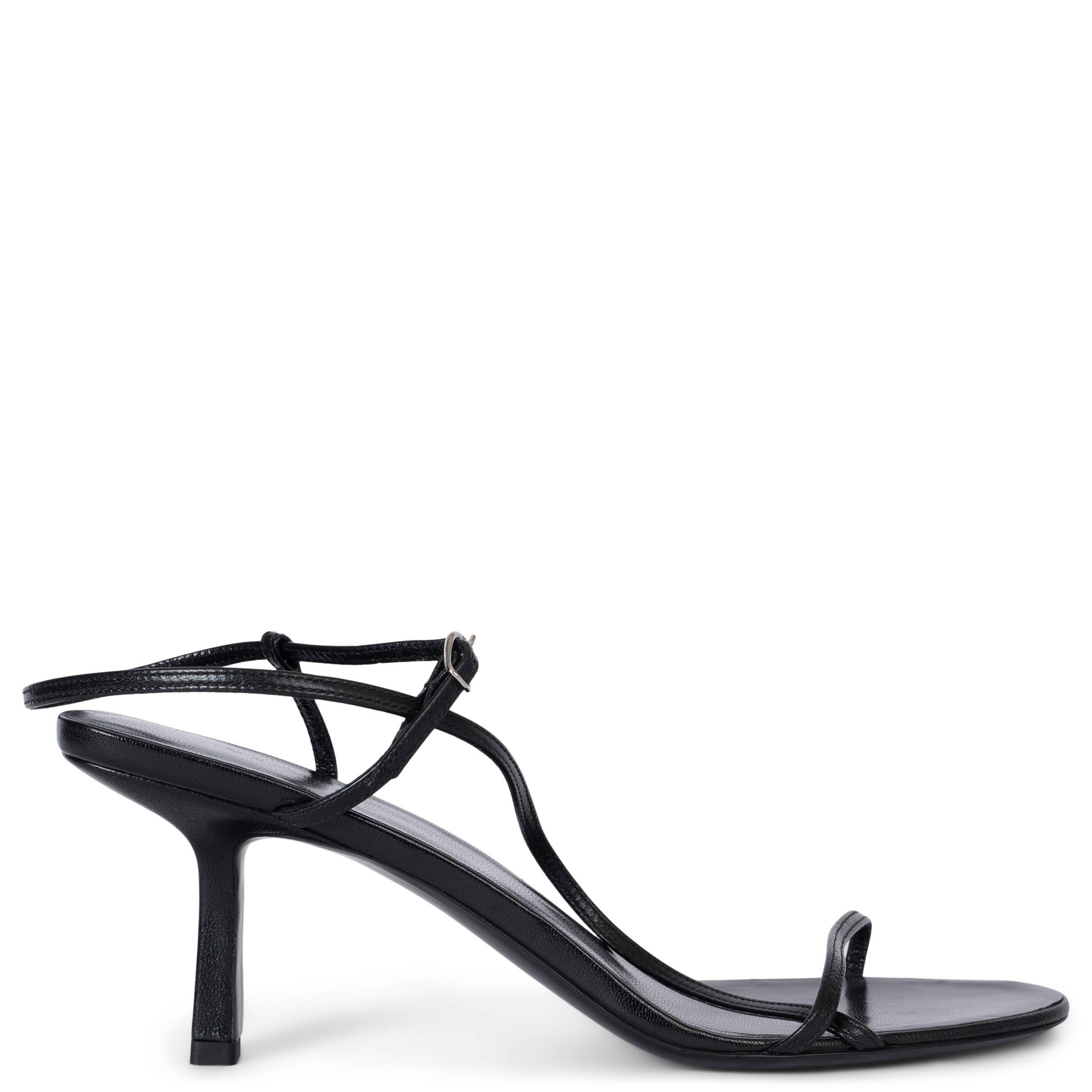 THE ROW black leather BARE Strappy Sandals Shoes 38 For Sale