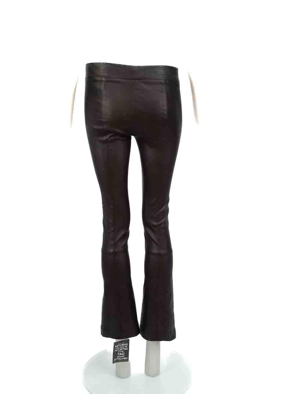 The Row Black Leather Bootcut Trousers Size S In Good Condition For Sale In London, GB