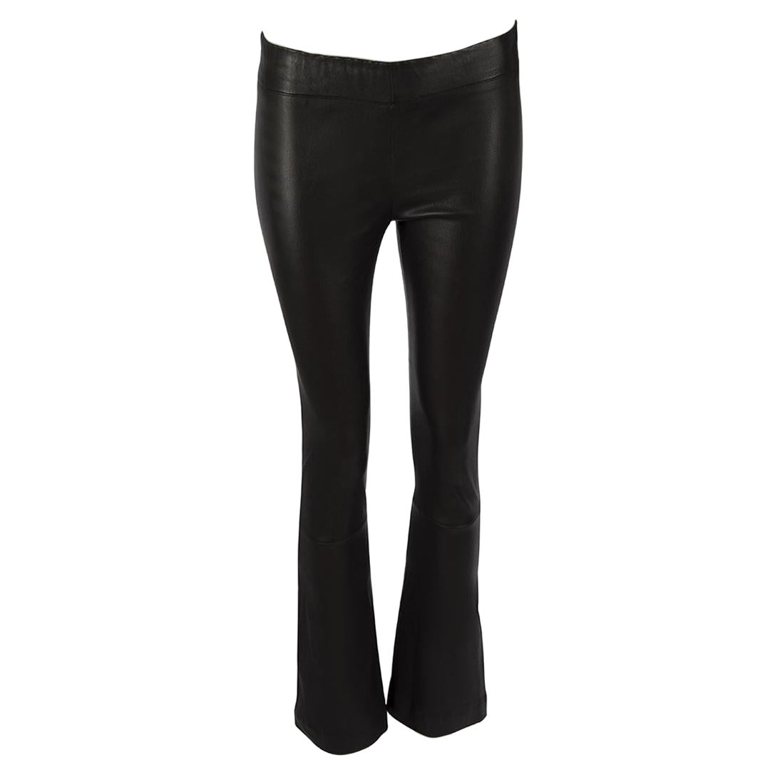 The Row Black Leather Bootcut Trousers Size S