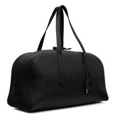 The Row Black Leather Bowling Bag with Silver Hardware & Charm