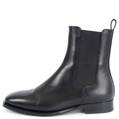 THE ROW black leather GRUNGE CHELSEA Ankle Boots Shoes 38.5