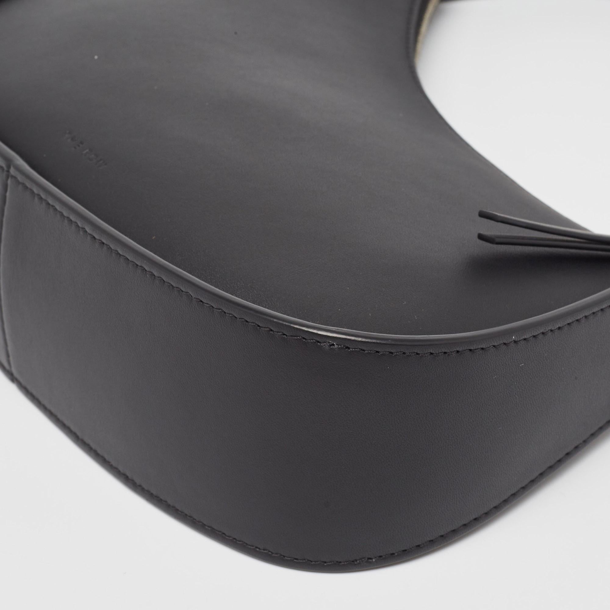 The Row Black Leather Half Moon Shoulder Bag 6