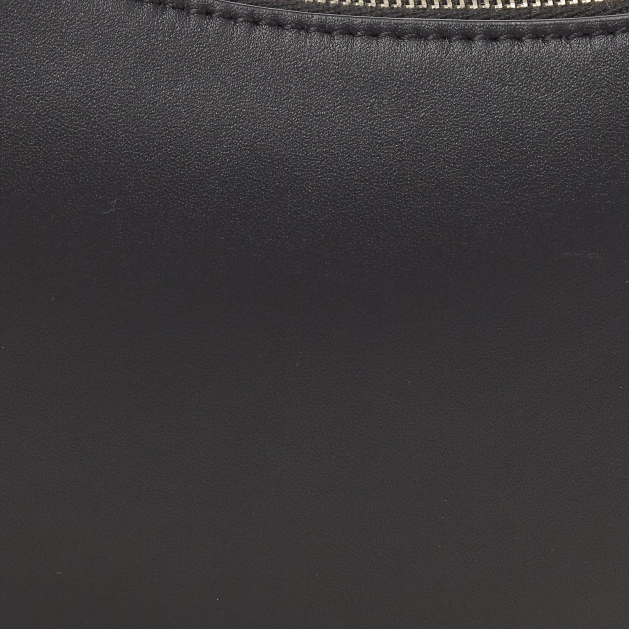 The Row Black Leather Half Moon Shoulder Bag 1
