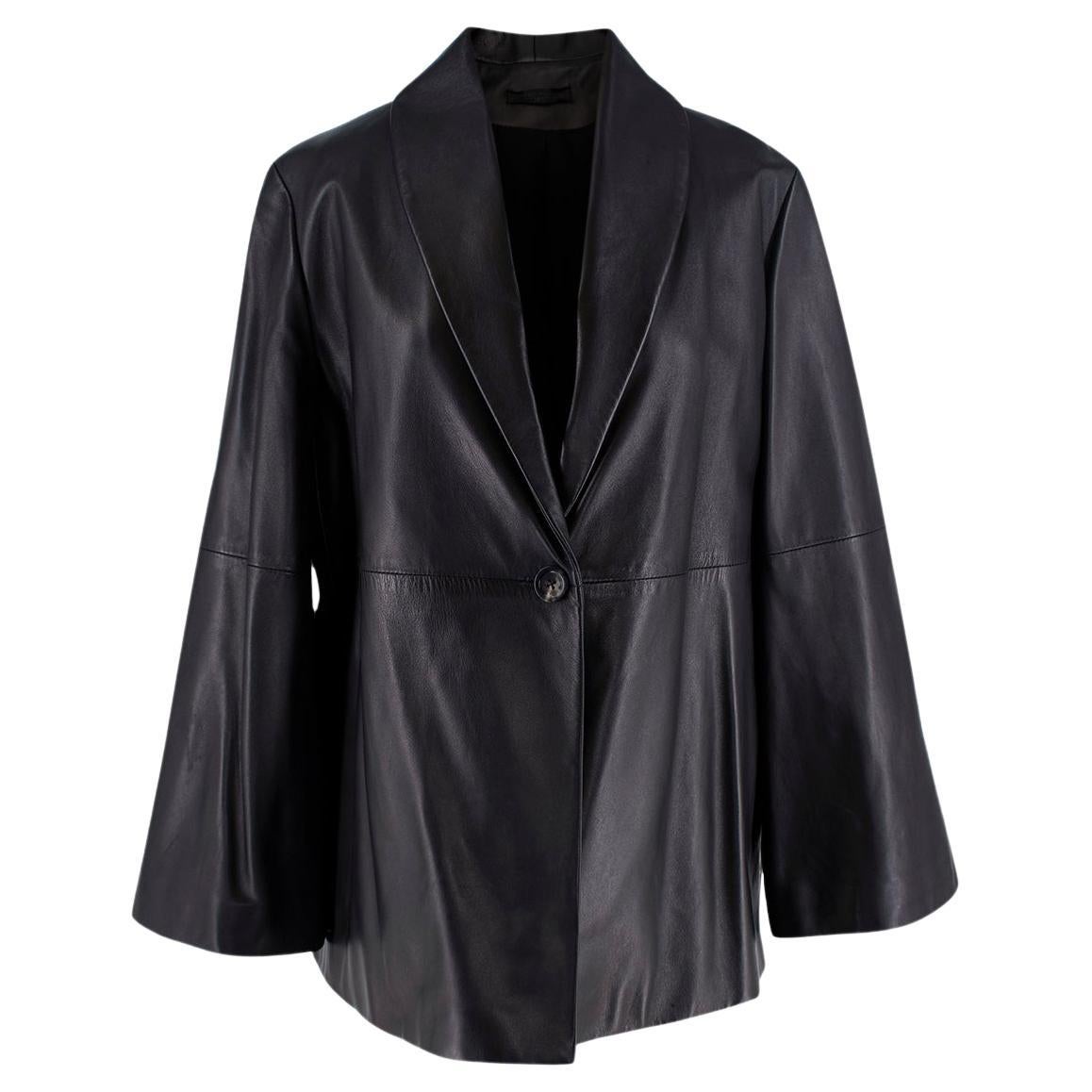The Row Black Leather Jacket - US 6 For Sale